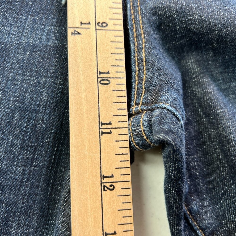 Frame Jeans Le Garcon Crop Womens 33 Blue Stretch Distressed Covant Dark Wash - Picture 9 of 10